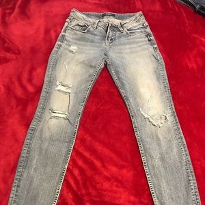 Silver brand “Sam” jeans 26w/29l distressed